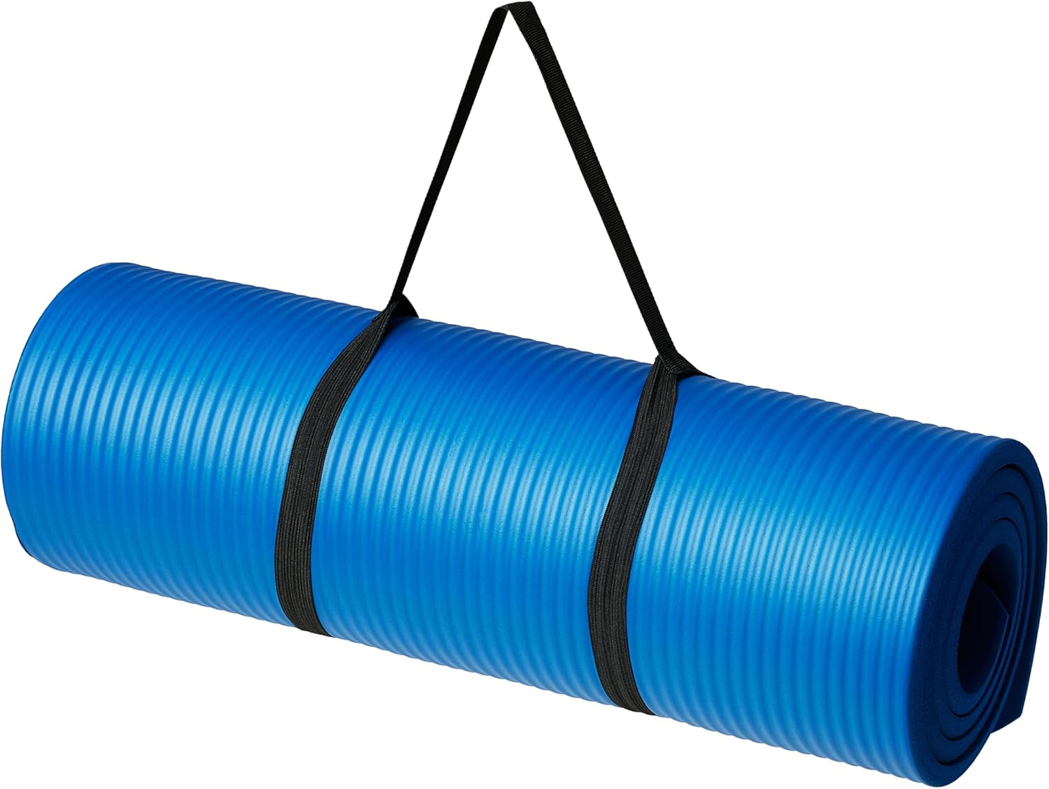 Basics Extra Thick Exercise Yoga Mat with Carrying Strap